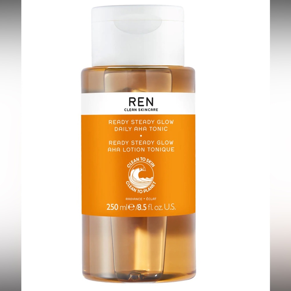 REN Clean Skincare Ready Steady Glow Daily AHA Toner Brand New 250ml /8.5oz
